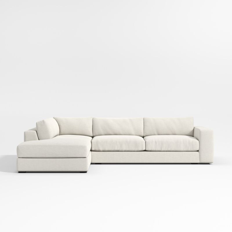 Oceanside Deep Low 2-Piece L-Shaped Sectional Sofa with Corner Bumper