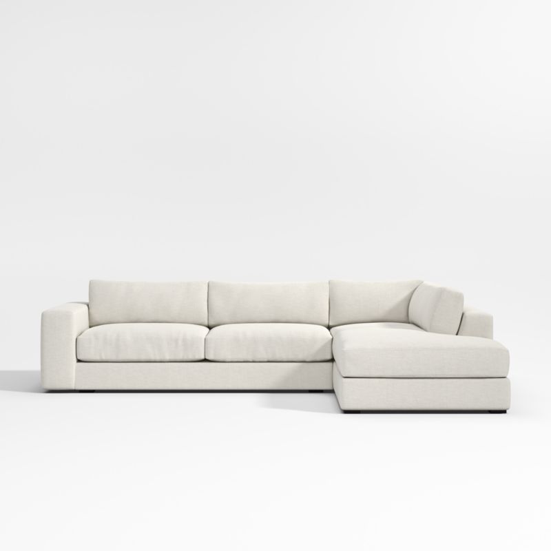 Oceanside Deep Low 2-Piece L-Shaped Sectional Sofa with Corner Bumper