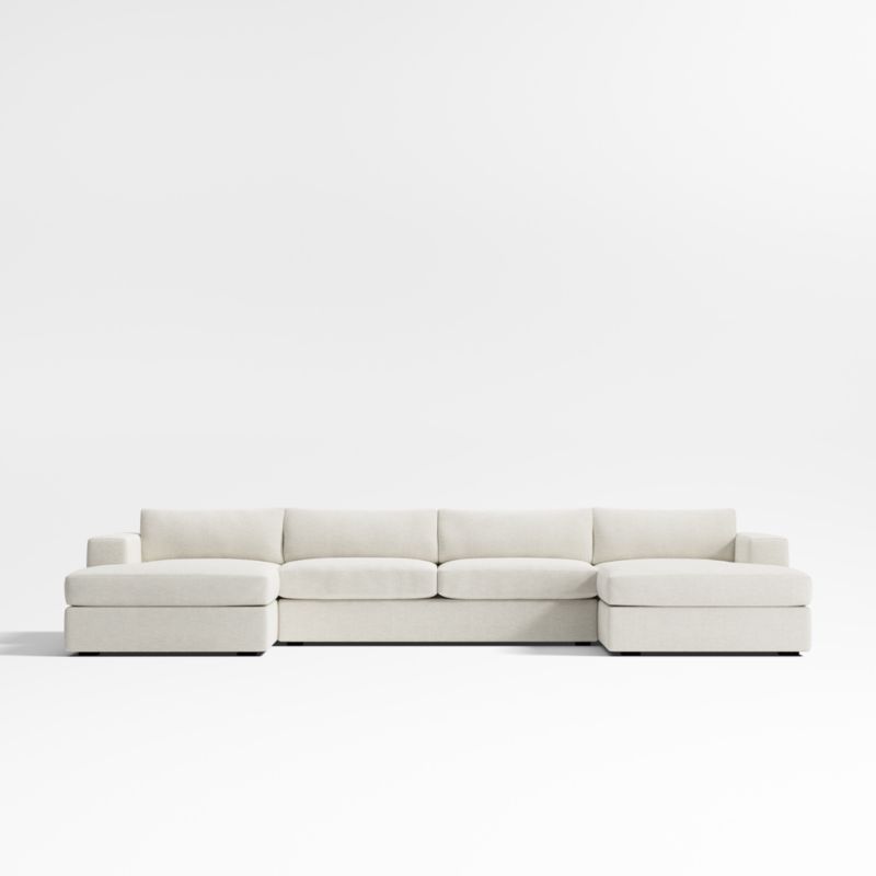 Oceanside 3-Piece U-Shaped Sectional Sofa with Double Chaise Lounge
