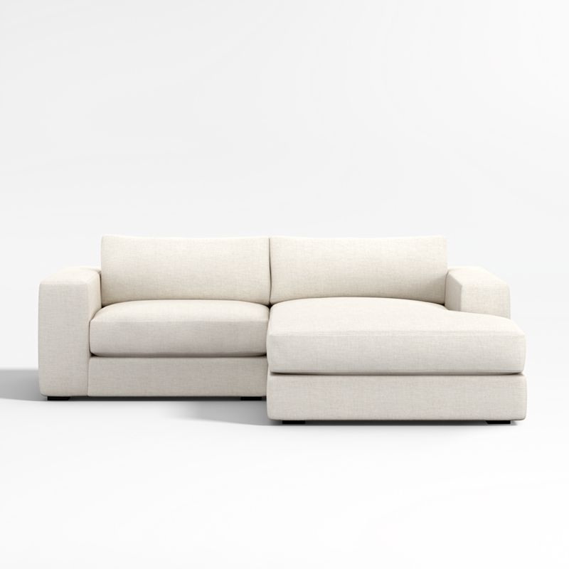 Oceanside Low 2-Piece Small Space Sectional Sofa with Chaise Lounge