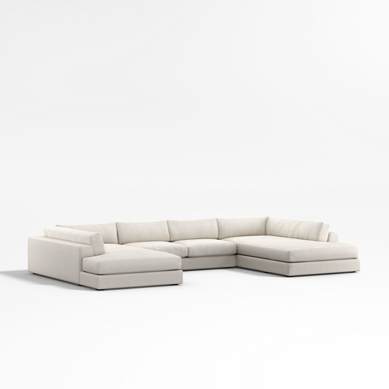 Oceanside Low 3-Piece U-Shaped Sectional Sofa with Double Corner Bumper