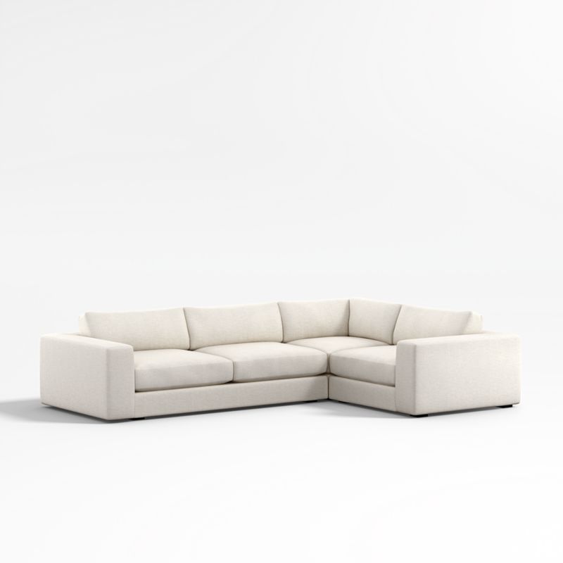 Oceanside Deep Low 3-Piece L-Shaped Sectional Sofa