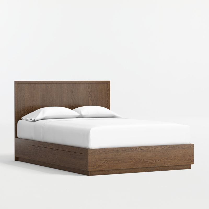 Oliver Deep Brown Ash Wood Kids Full Storage Bed Base