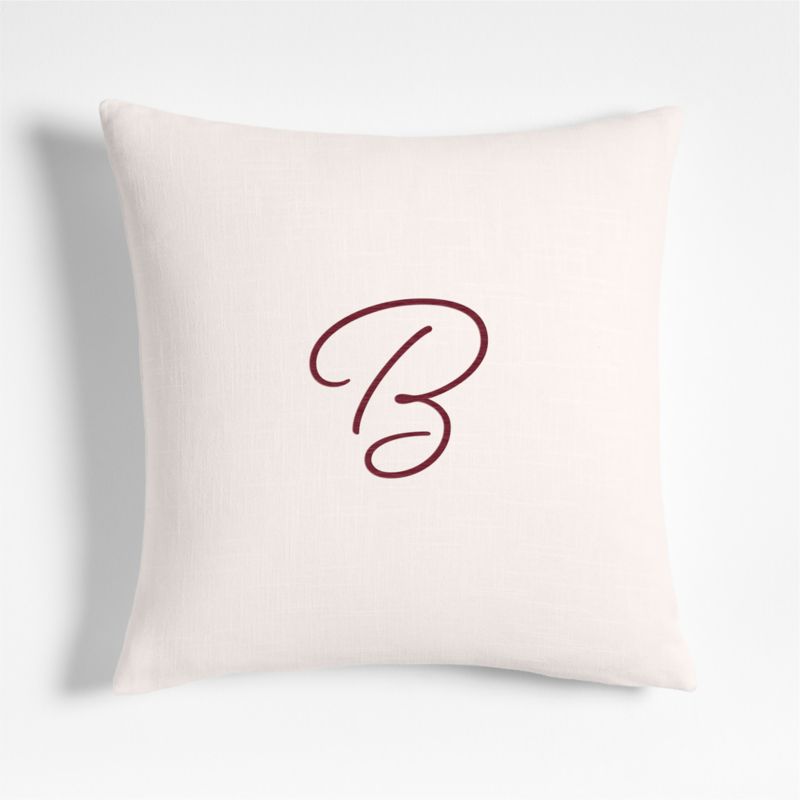 Organic Cotton Monogrammable 20"x20" Pampas Ivory Throw Pillow Cover