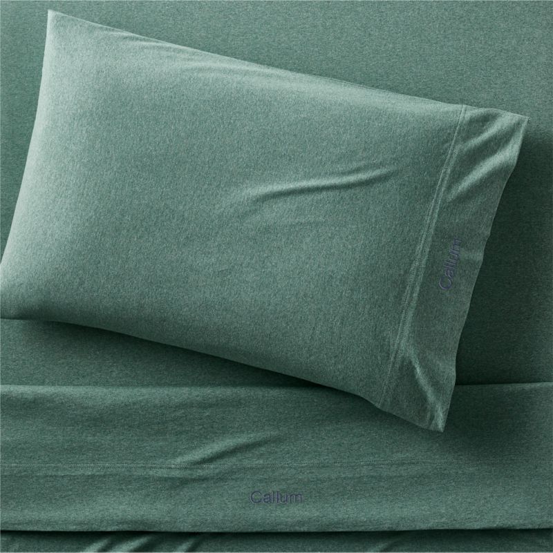 Comfy Tee Organic Cotton Jersey Green Twin XL Sheet Set