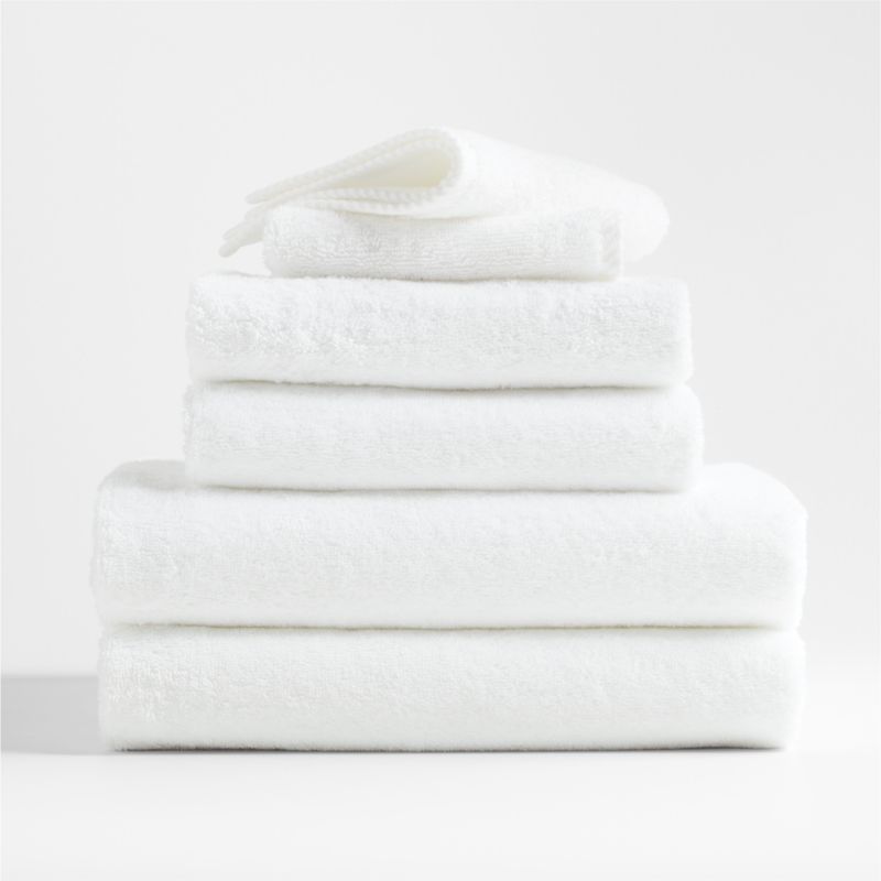 Organic Turkish Cotton Sand Beige and Crisp White Stripe Hand Towel