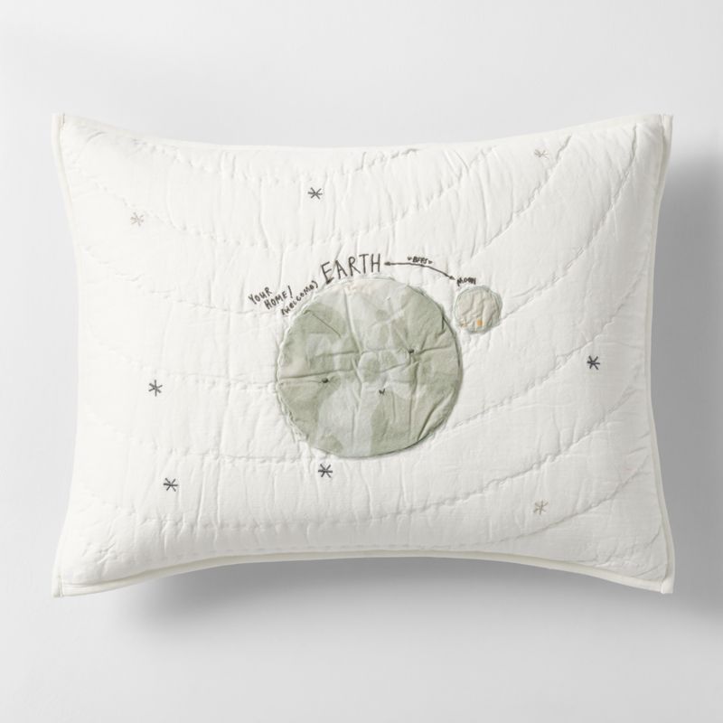 Outer Space Organic Cotton Kids Pillow Sham