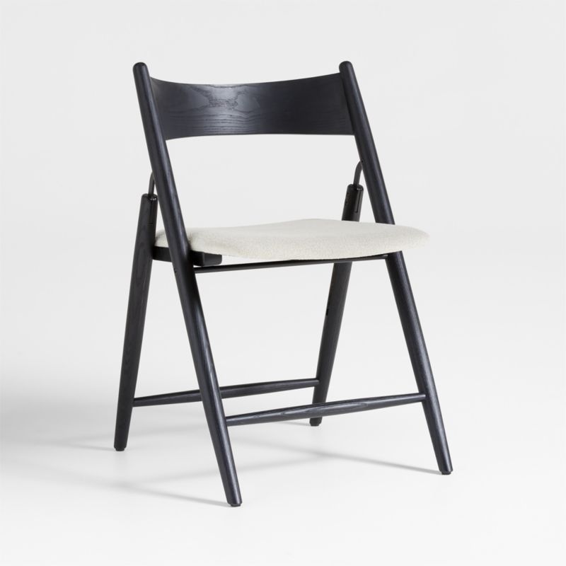 Petrie Black Ash Wood Folding Dining Chair, Set of 2
