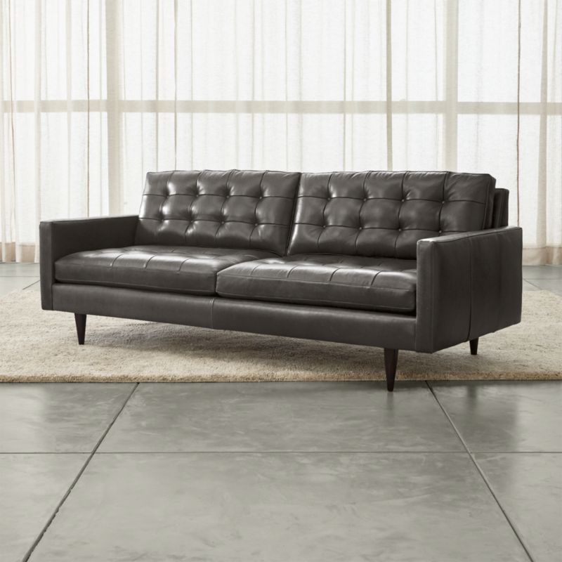 Petrie 86 Leather Mid-Century Sofa