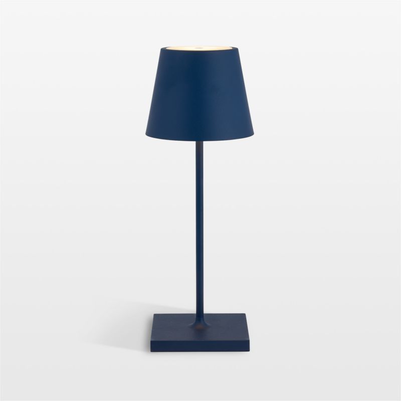 Poldina Mini Steel Blue Metal Table Lamp by Zafferano America 12"