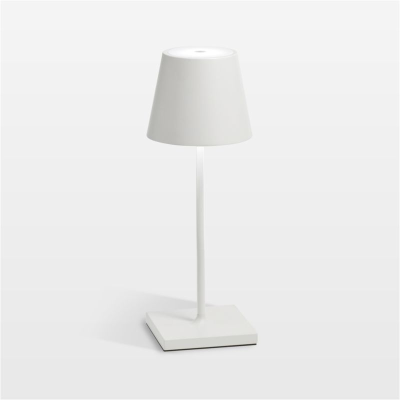 Poldina Mini White Metal Table Lamp by Zafferano America 12"