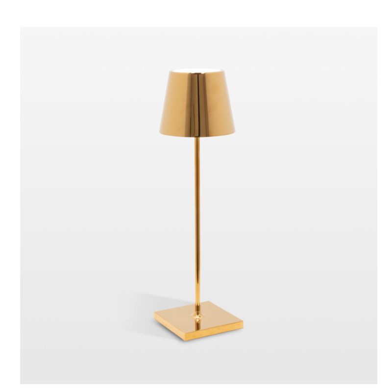 Poldina Pro Gold Metal Table Lamp by Zafferano America 15"