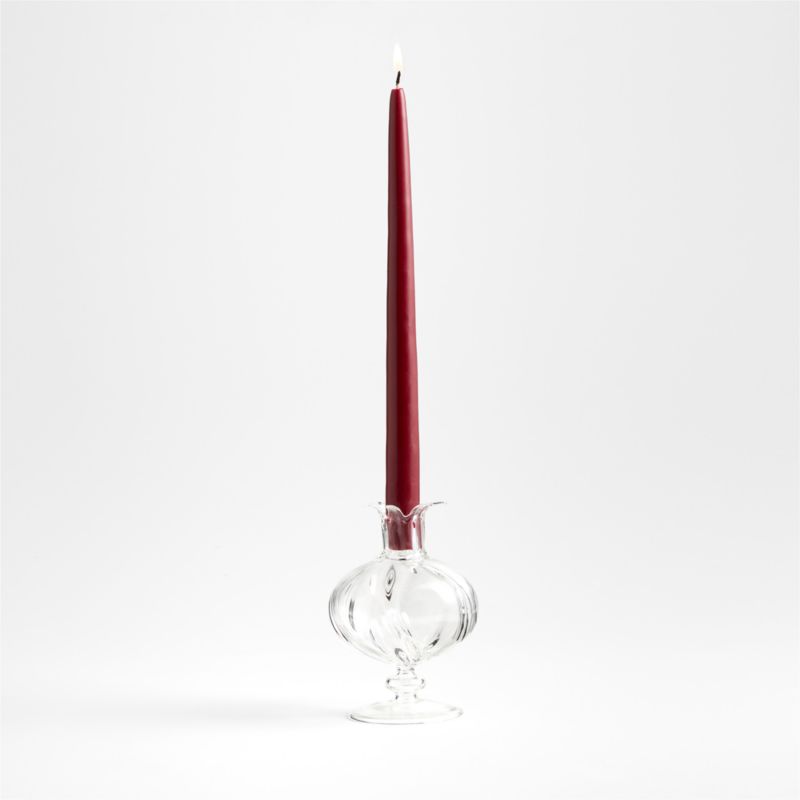Pomegranate Clear Glass Taper Candle Holder and Bud Vase