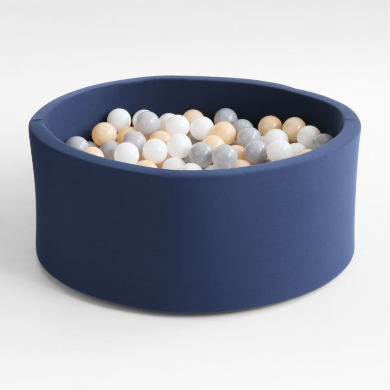 Baby and Toddler Navy Pop-Up Ball Pit with Neutral Balls