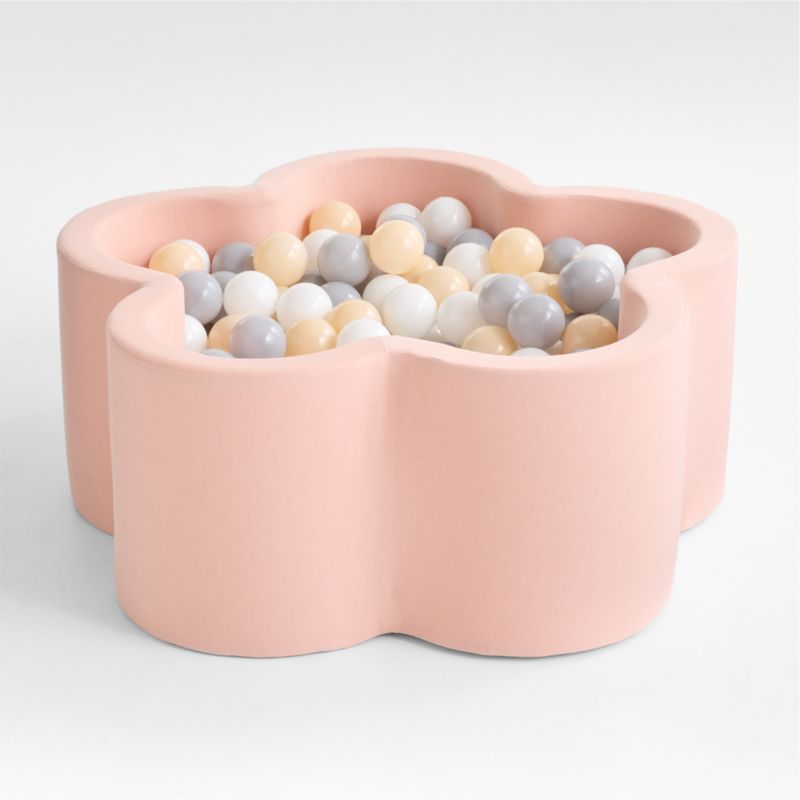Baby and Toddler Flower Pop-Up Ball Pit with Neutral Balls