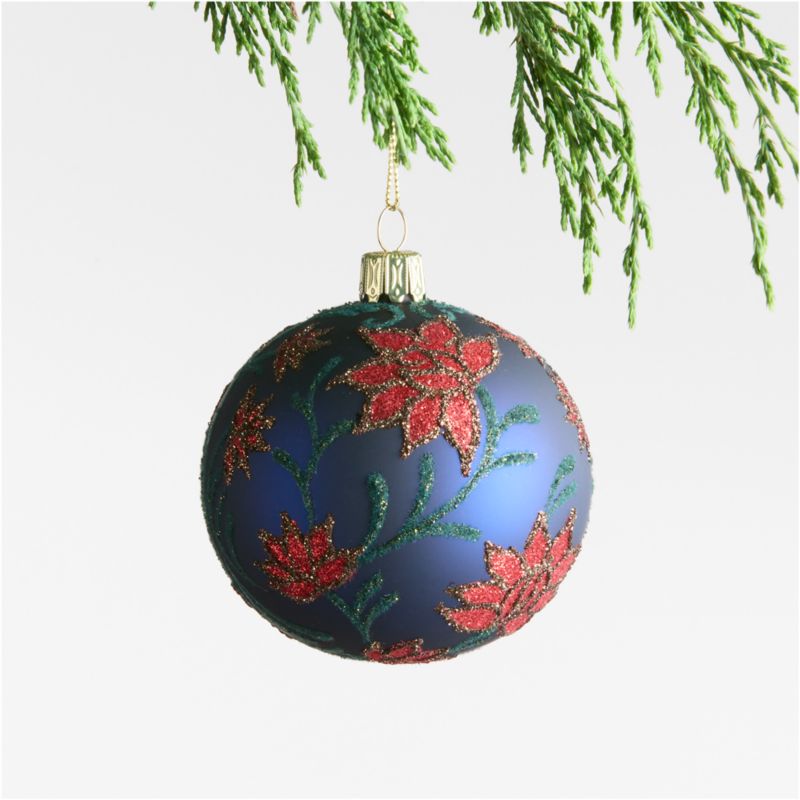 Red Poinsettia Ball Christmas Tree Ornament