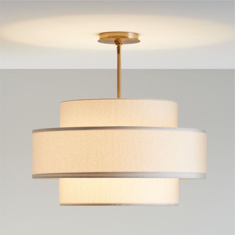Reese Natural Linen 22" Kids Semi-Flush Mount Ceiling Light