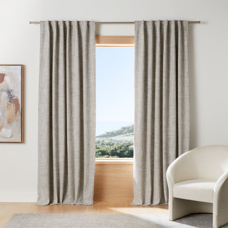 Reid Pebble Grey Recycled Fiber Blackout Window Curtain Panel 52"x96"
