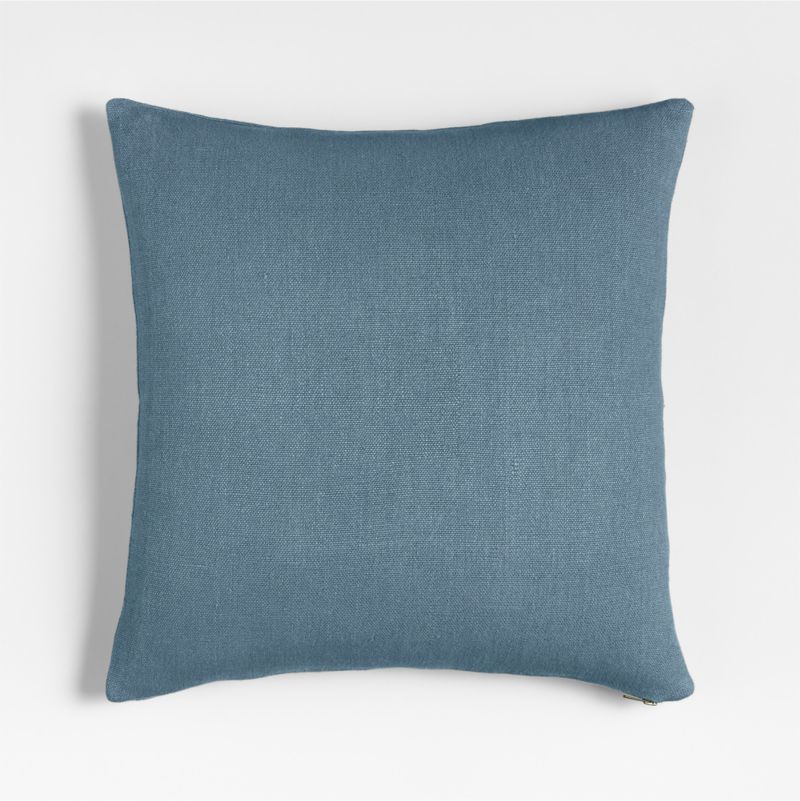 Relaxed Linen Layering 20"x20" Blue Throw Pillow Cover