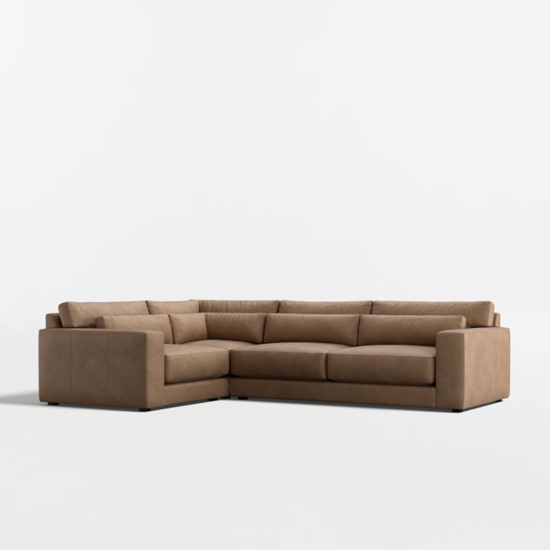 Retreat 3-Piece L-Shaped Leather Sectional Sofa