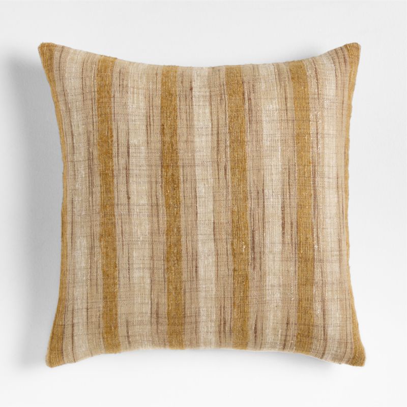 Riviera Stripe 23"x23" Savannah Yellow Throw Pillow Cover
