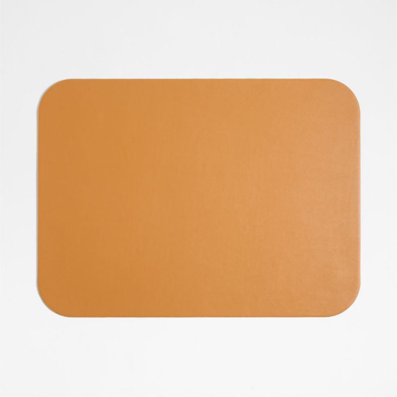 Rizzo Textured Easy Care Faux Leather Deep Brown Rectangular Placemat