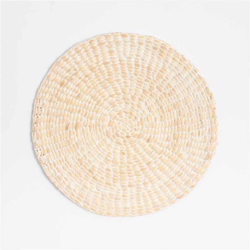 Round Whitewashed Water Hyacinth Placemat