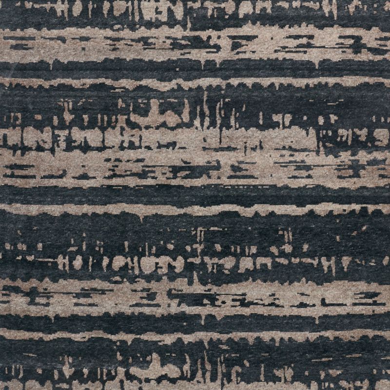 Rome Wool Blend Hand-Knotted Black Area Rug 9'x12'
