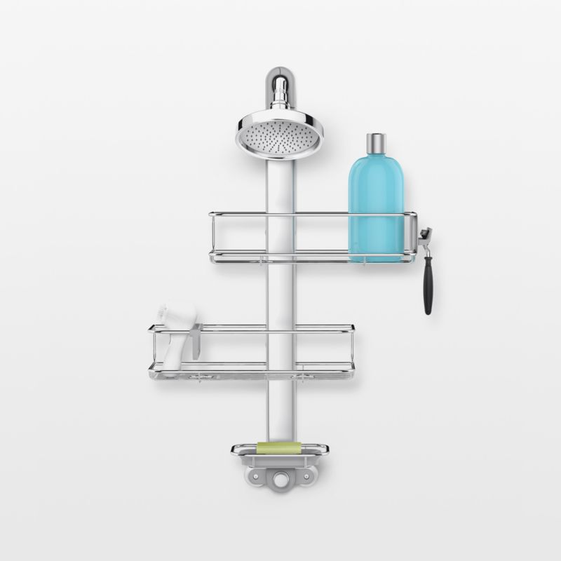 Simplehuman Medium Adjustable Shower Caddy, Stainless Steel/Anodized Aluminum Rust-Proof Frame