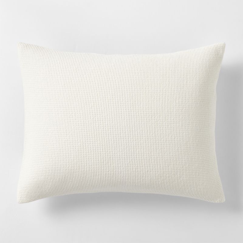 Scoop Waffle Organic Cotton Cream Standard Bed Pillow Sham