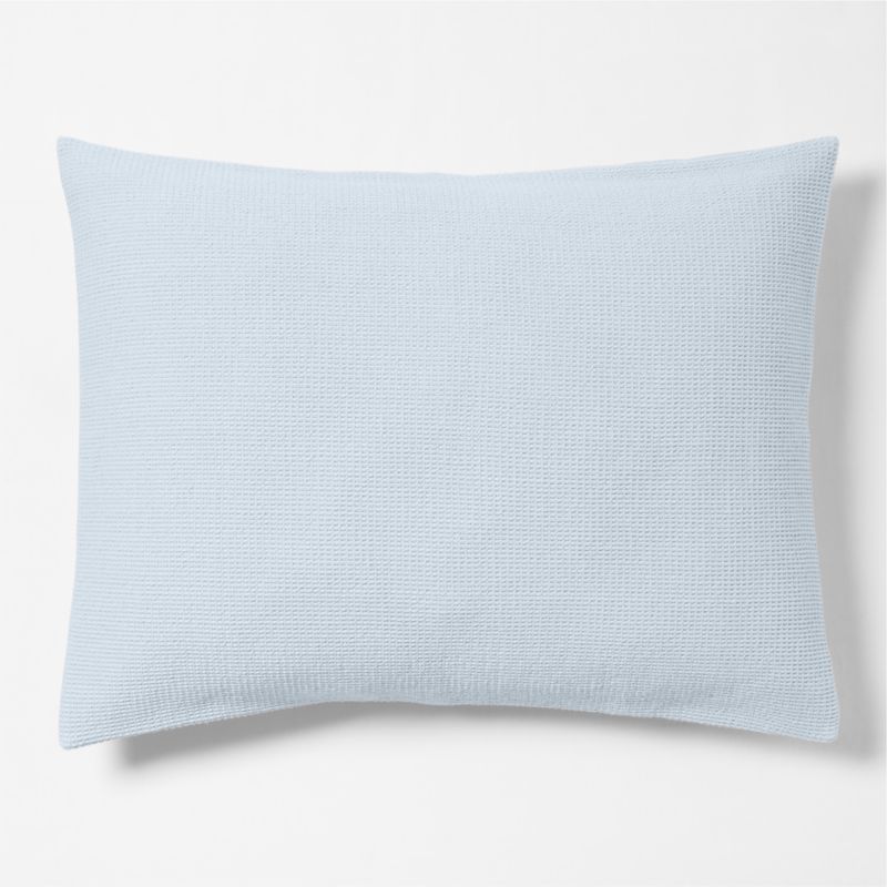 Scoop Waffle Organic Cotton Sky Blue Standard Bed Pillow Sham