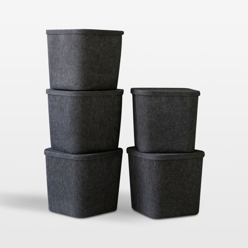 SortJoy Original Carbon Sculpted Storage Bin with Lid