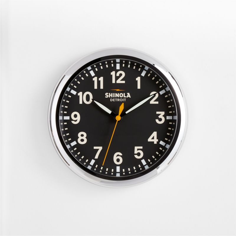 Shinola Runwell Chrome Desk Clock | Crate & Barrel