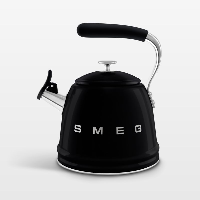 SMEG Black Retro Whistling Stovetop Kettle
