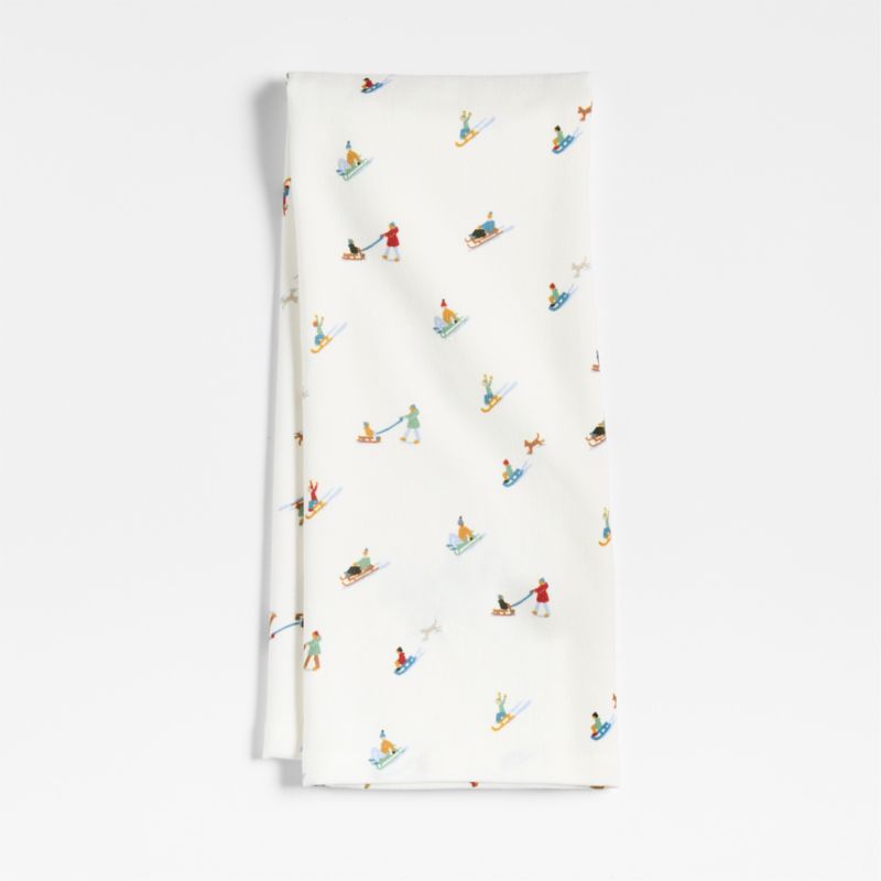 Holiday Reindeer Embroidery Guest Towel