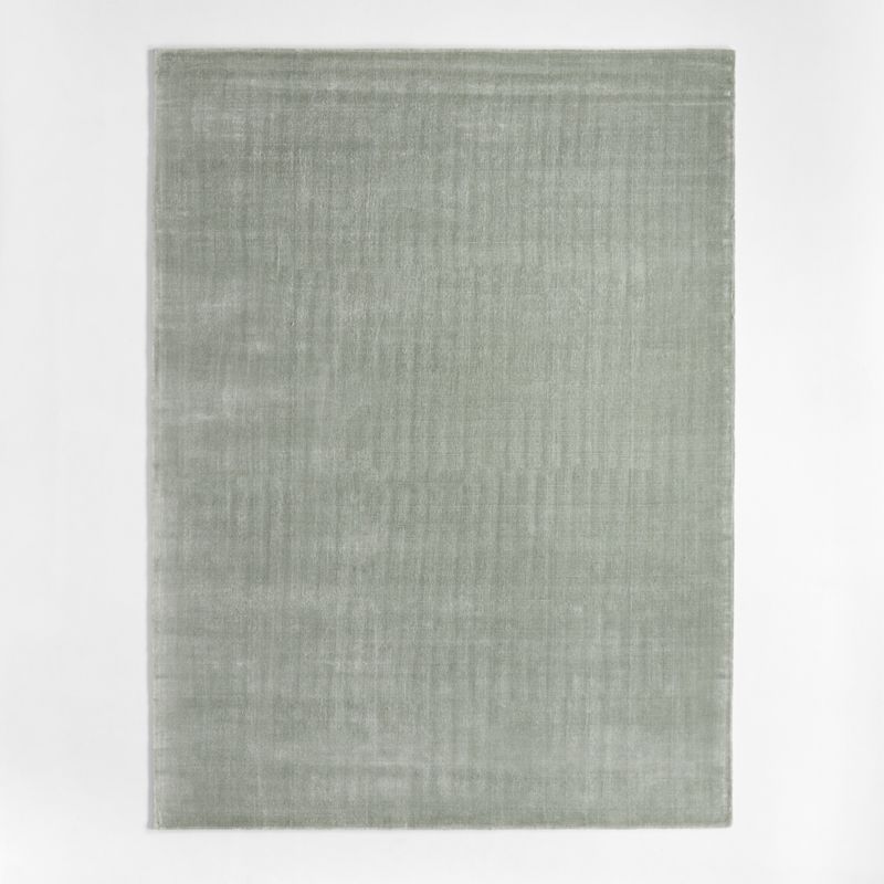 Solid Double Stripe Light Green Kids Performance Area Rug 8'x10'