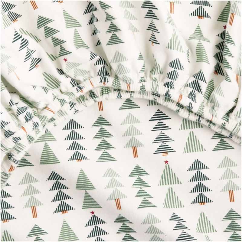 Supercozy Oh Christmas Tree Stripe Organic Flannel Baby Crib Fitted Sheet