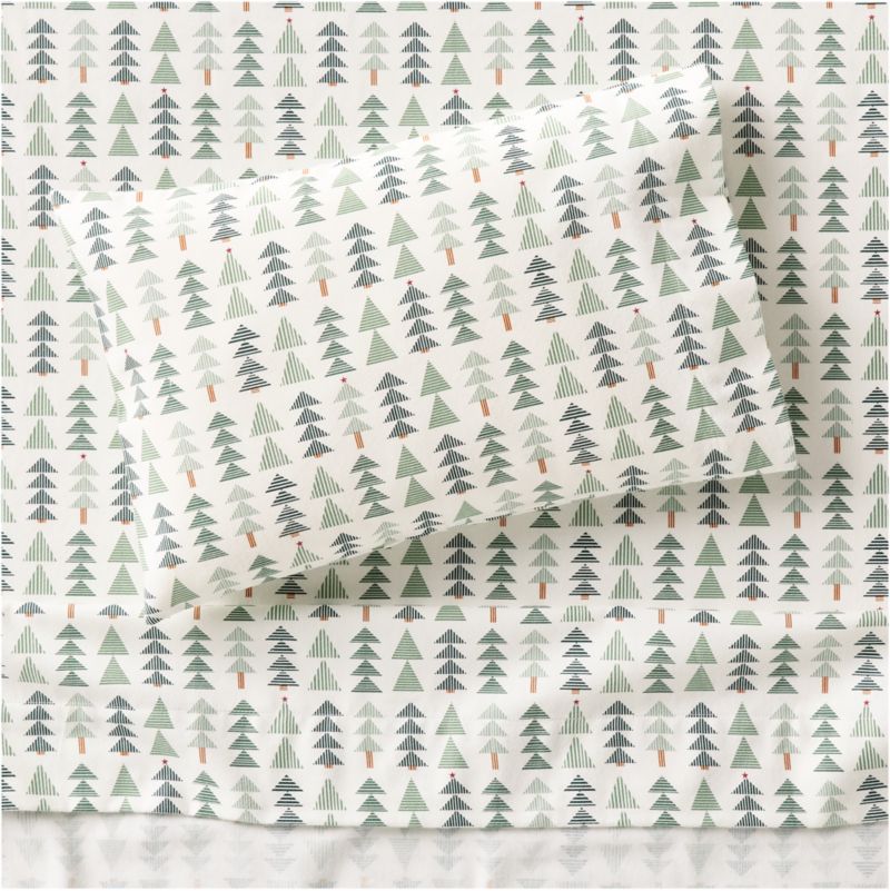 Supercozy Oh Christmas Tree Striped 100% Organic Cotton Flannel Toddler Sheet Set