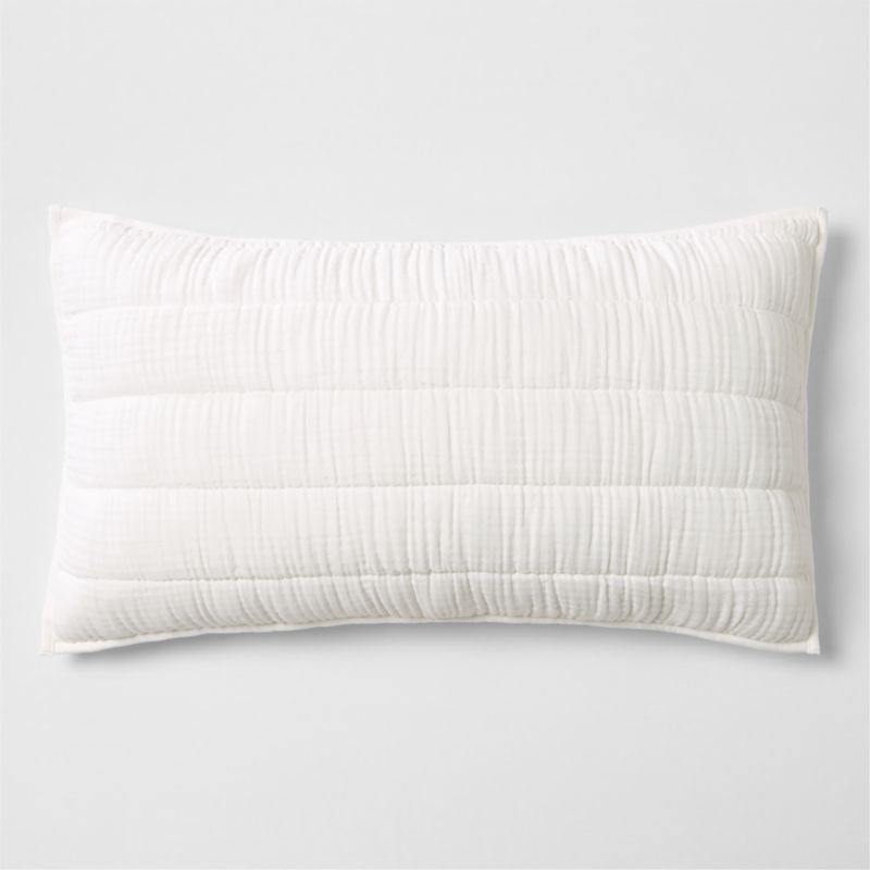 Cozysoft Organic Cotton Jersey Heathered Ivory King Quilted Pillow