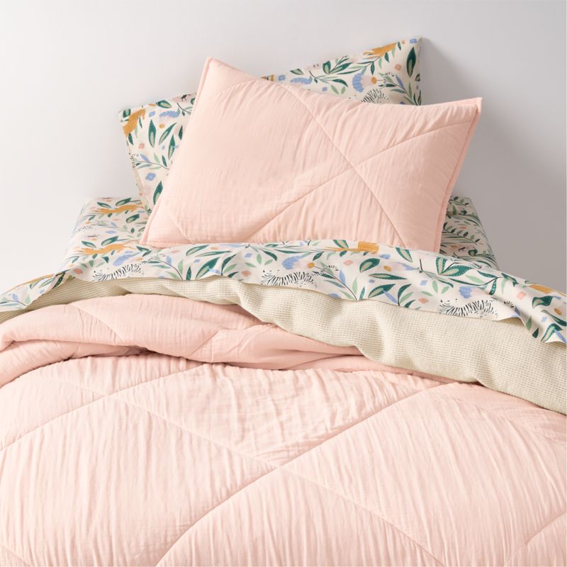 Supersoft Pale Pink Organic Cotton Gauze Kids Full/Queen Quilt