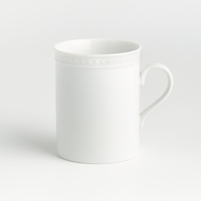 Bennett White Bone China 16-Oz. Mug | Crate & Barrel