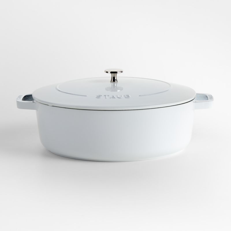 Staub 5.5-Qt White Cocotte + Reviews | Crate & Barrel