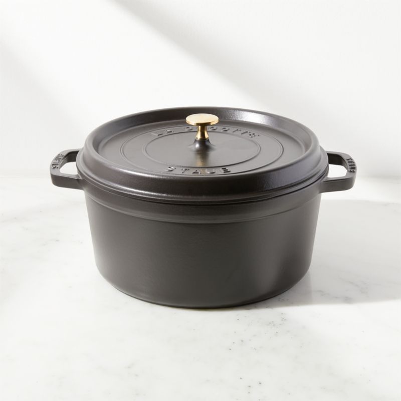 Staub 4-Qt Matte Black Cocotte + Reviews | Crate & Barrel