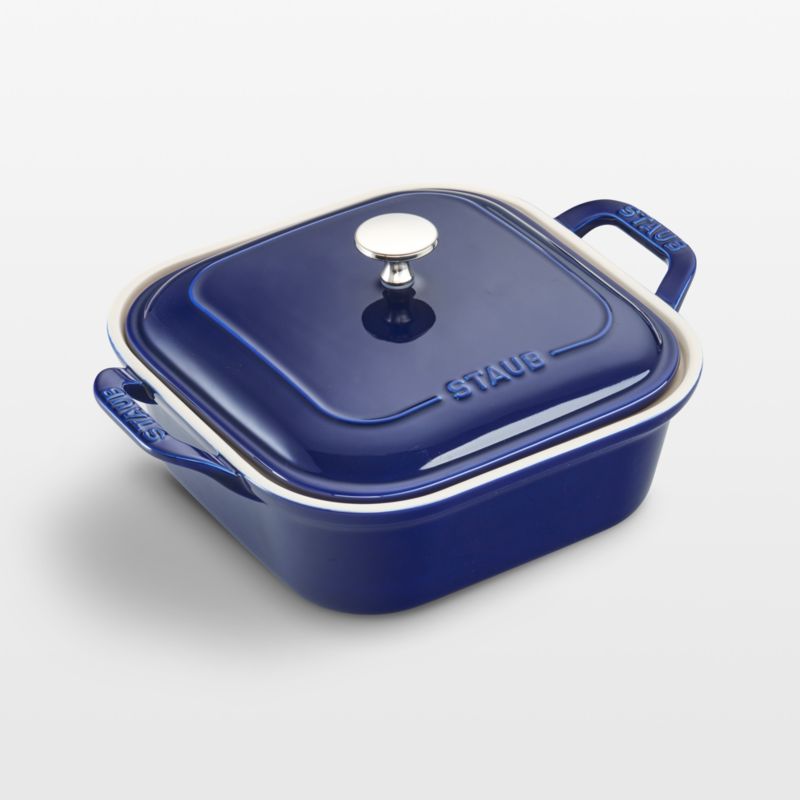 Staub ® Dark Blue 9" Square Covered Baker