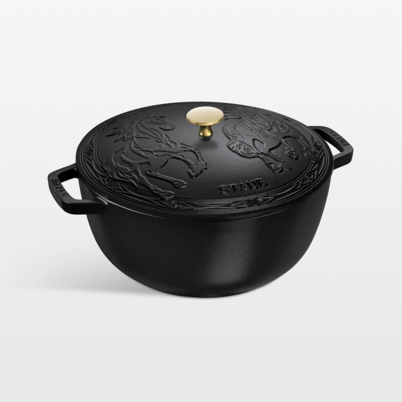 Staub 5.5-Qt Matte Black Cocotte + Reviews | Crate & Barrel
