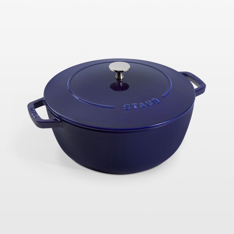 Staub Essential Dark Blue 3.75-Qt. Round French Oven with Rooster
