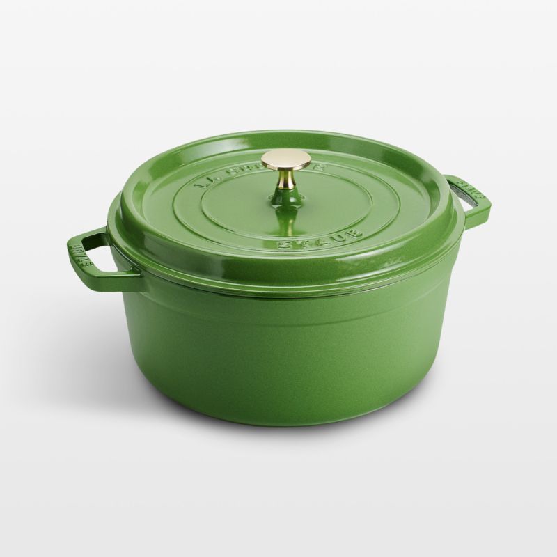 Staub 7-Qt. Pistachio Round Cocotte + Reviews | Crate & Barrel