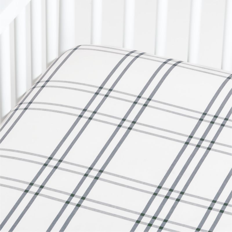 Stax Grey Yarn-Dyed Organic Cotton Baby Crib Fitted Sheet