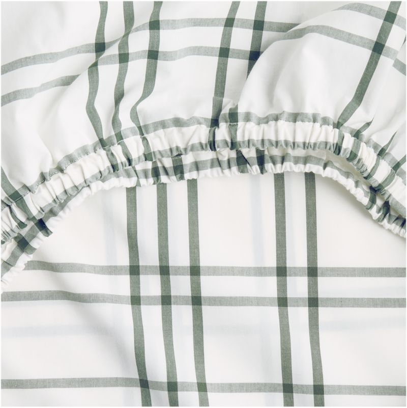 Stax Pine Green Yarn-Dyed Organic Cotton Baby Crib Fitted Sheet