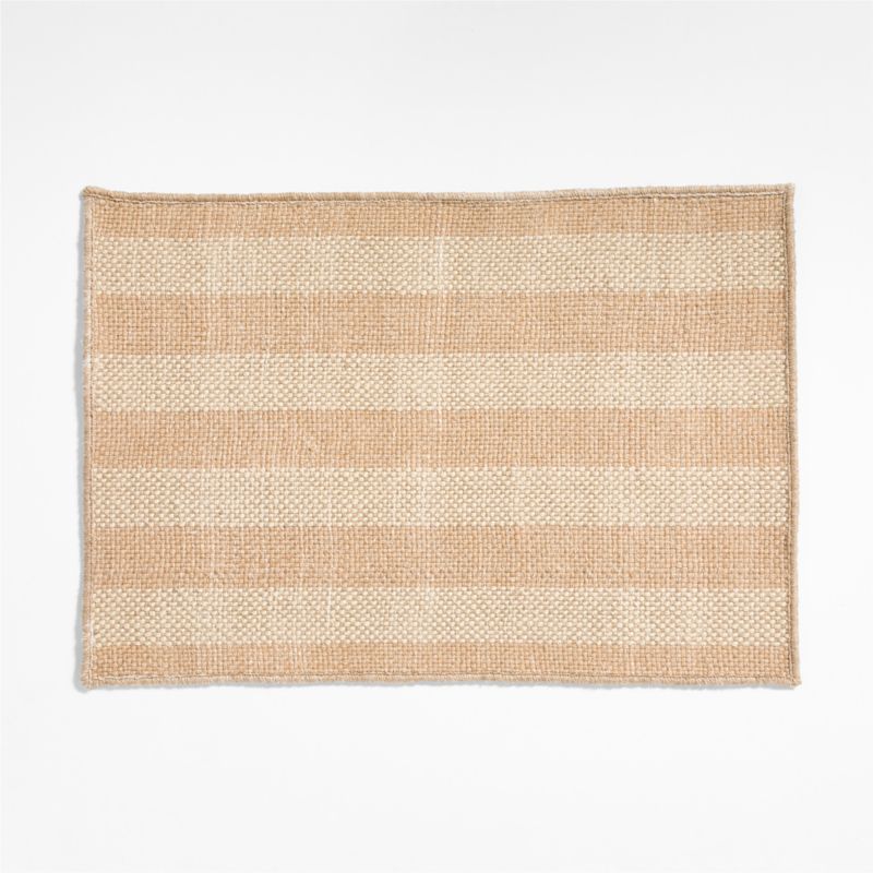 Stripe Performance Ivory and Natural Indoor/Outdoor Doormat 24"x36"